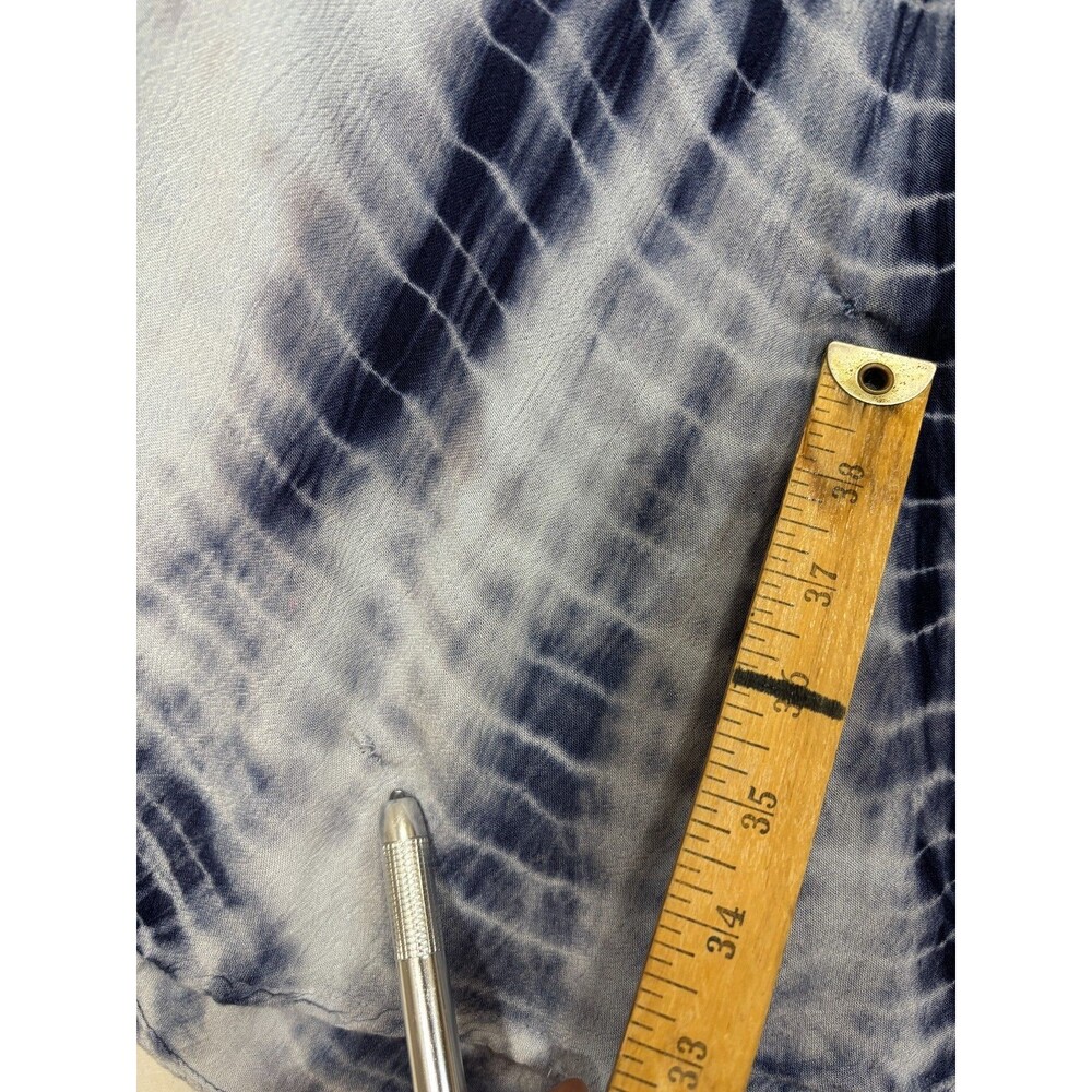 Navy Tie-Dye Midi Dress with Embellished Neckline - Picture 8 of 11